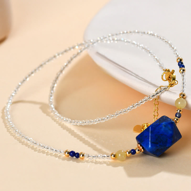 Collier pendentif de méditation et de guérison en cristal blanc lazurite de Buddha Stones - image 8