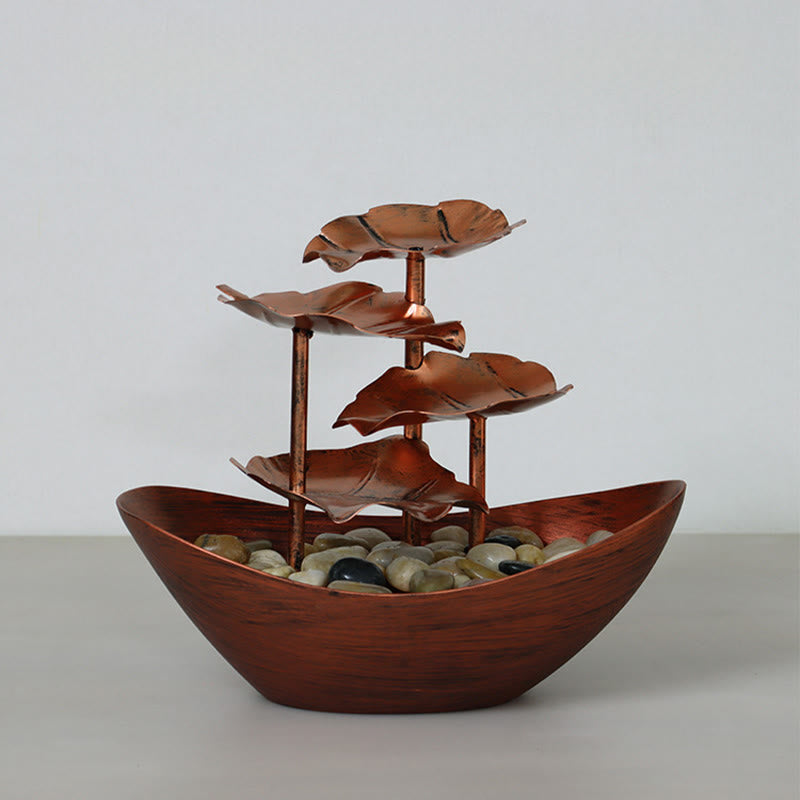 Fontaine cascade en forme de feuille de lotus , Buddha Stones, ornements de table avec lumière LED, décoration de bureau pour la maison - image 21