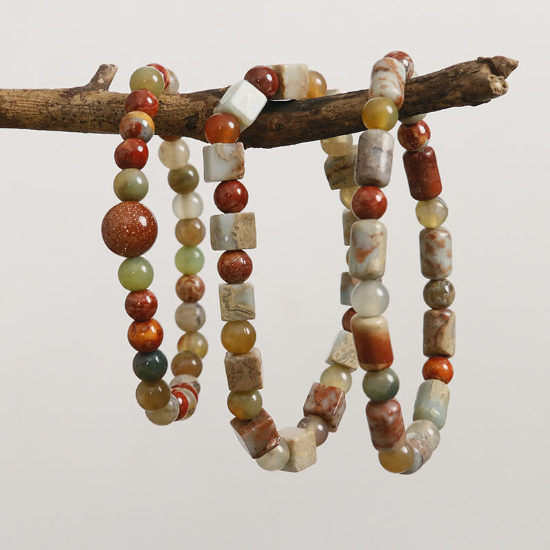 Bracelet de protection en agate et jaspe en Buddha Stones