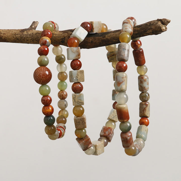 Bracelet de protection en agate et jaspe en Buddha Stones