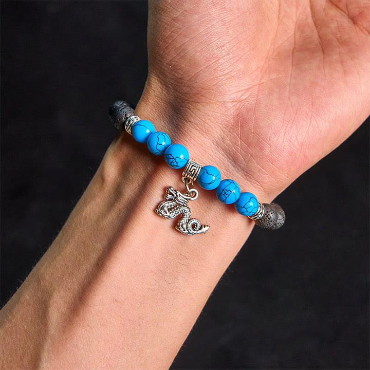 Bracelet de guérison en perles de cristal de lave noires Buddha Stones à motifs animaux - image 23