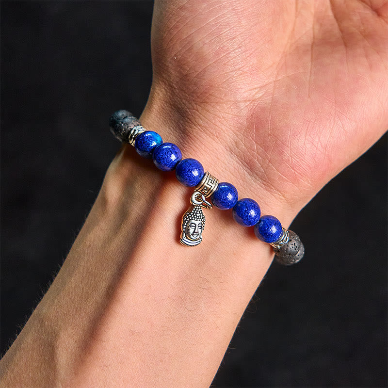 Bracelet de guérison en perles de cristal de lave noires Buddha Stones à motifs animaux - image 11