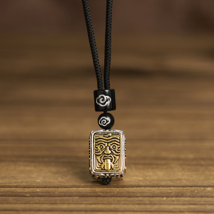 Collier pendentif carré en corde de protection avec Buddha Stones tibétaines Zakiram, déesse de la richesse - image 2