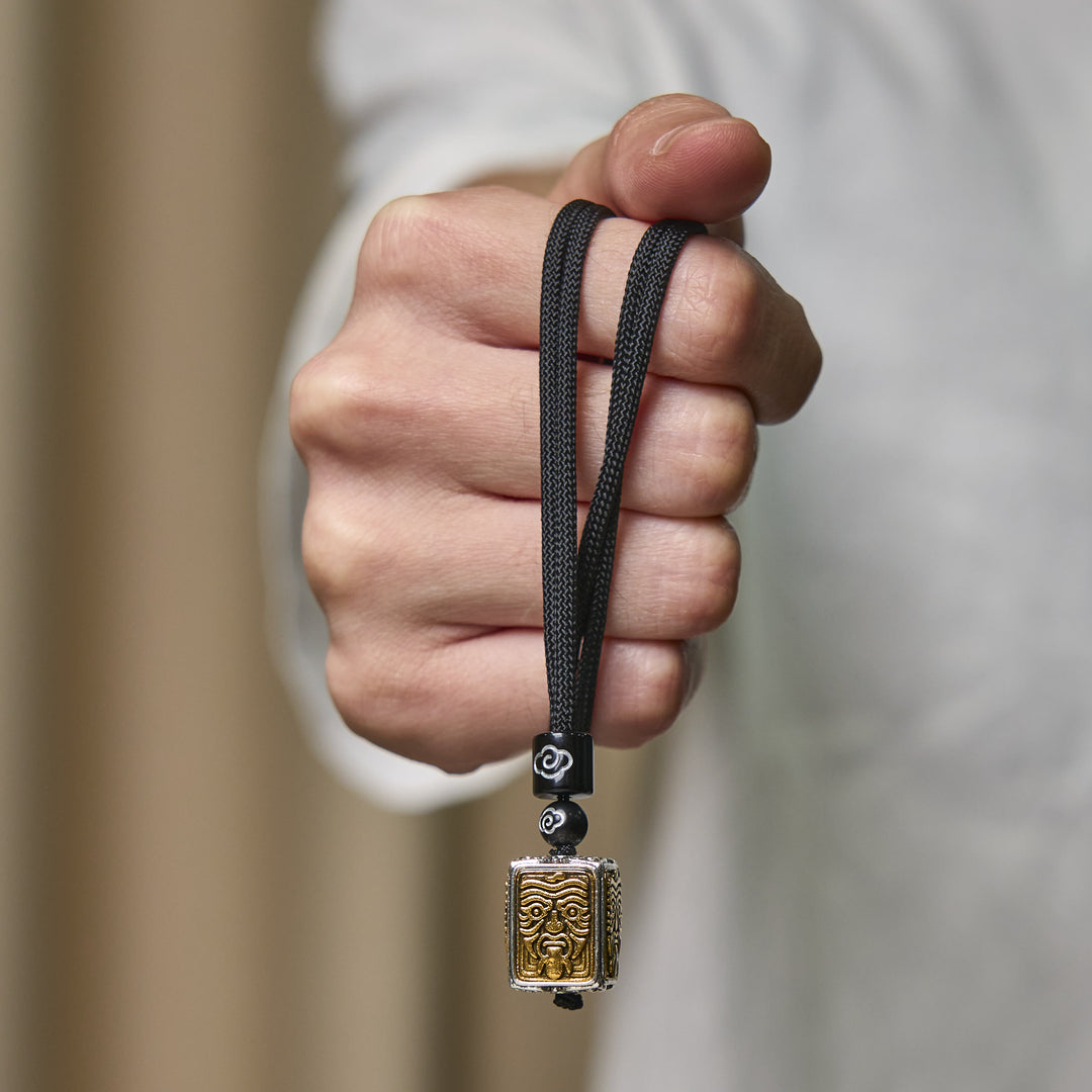 Collier pendentif carré en corde de protection avec Buddha Stones tibétaines Zakiram, déesse de la richesse - image 6