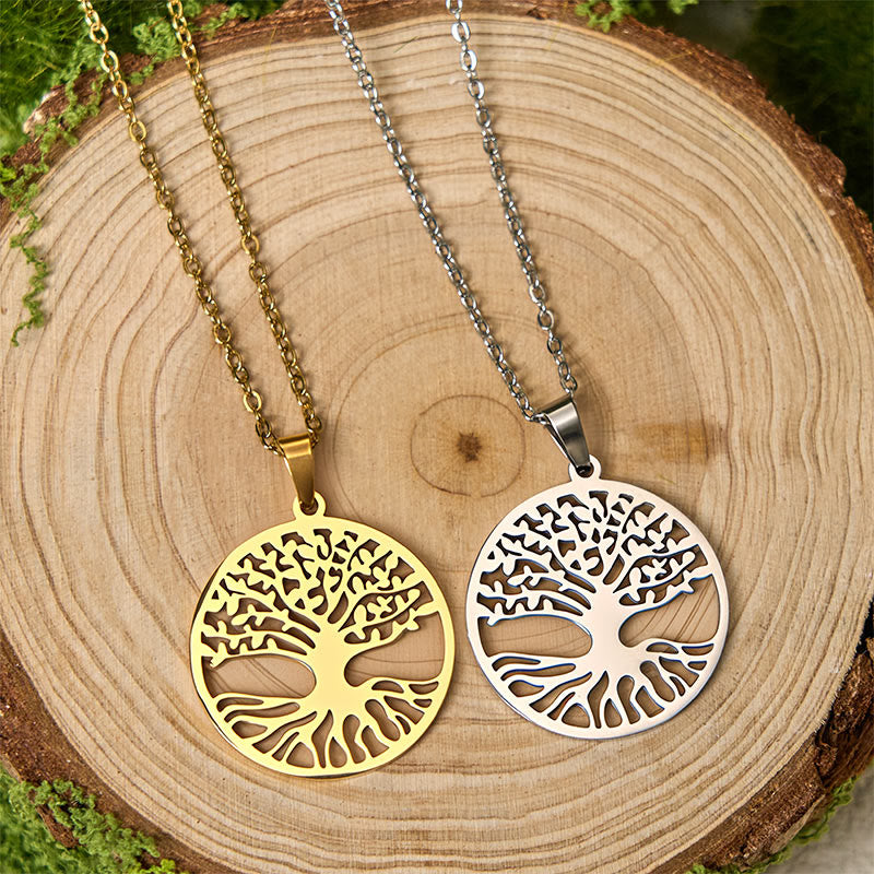 Collier pendentif Buddha Stones L'Arbre de Vie en acier titane - image 11