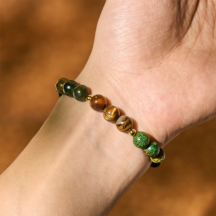 Bracelet Buddha Stones Turquoise Tiger Eye Perles Verre Équilibre Sérénité - image 5