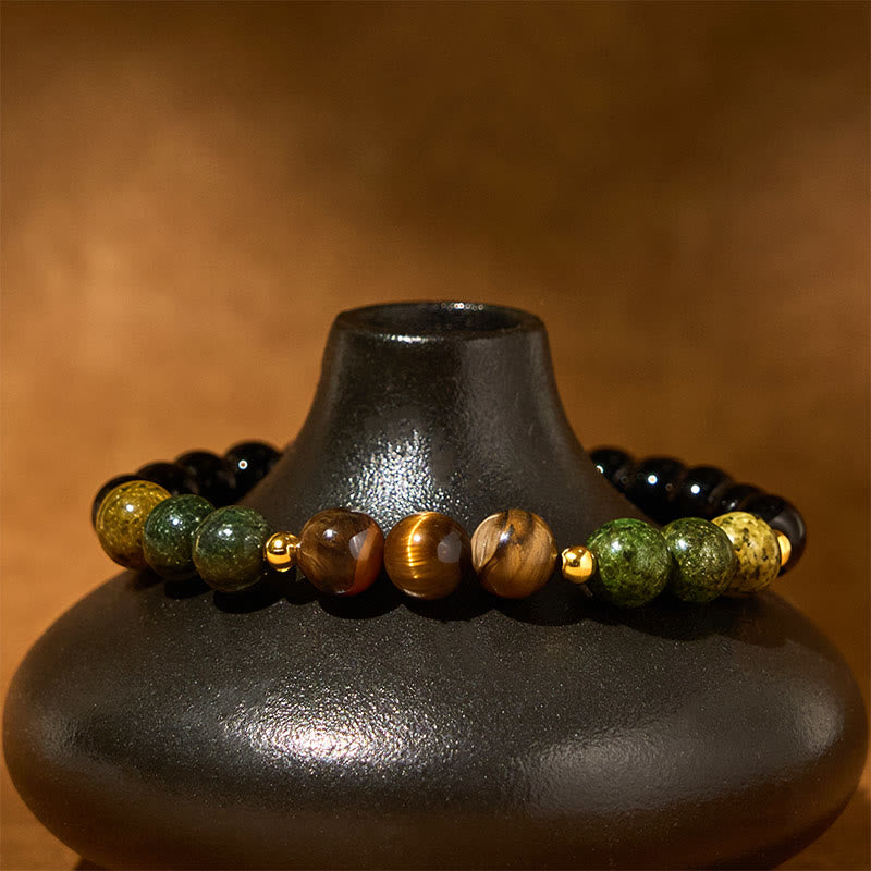 Bracelet Buddha Stones Turquoise Tiger Eye Perles Verre Équilibre Sérénité - image 4