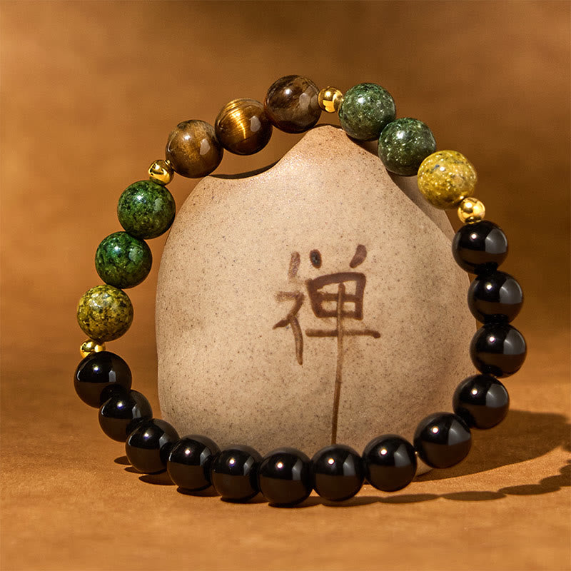 Bracelet Buddha Stones Turquoise Tiger Eye Perles Verre Équilibre Sérénité - image 2