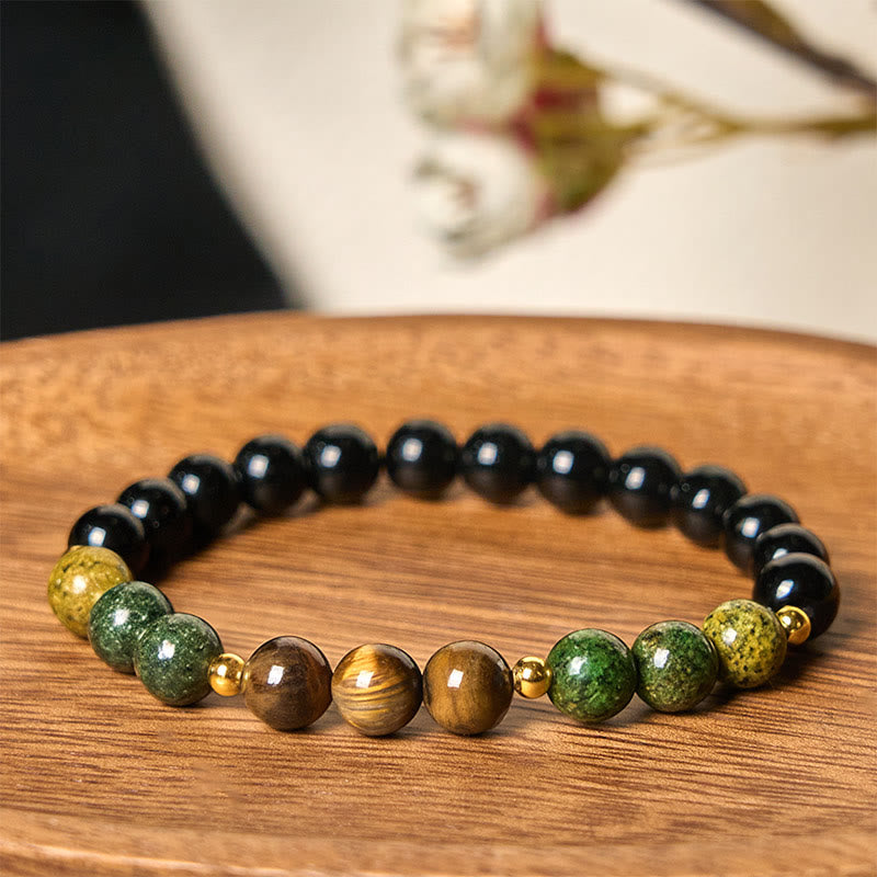 Bracelet Buddha Stones Turquoise Tiger Eye Perles Verre Équilibre Sérénité - image 3