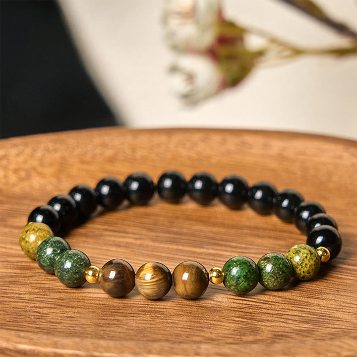 Bracelet Buddha Stones Turquoise Tiger Eye Perles Verre Équilibre Sérénité - image 3