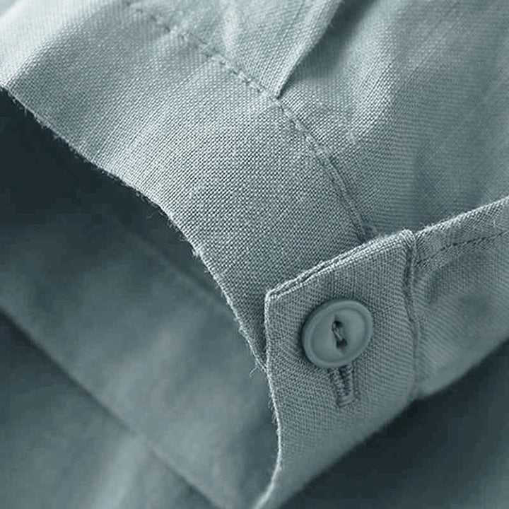 Chemise décontractée en coton et lin à col en V et manches trois-quarts pour femme avec motif Buddha Stones - image 12