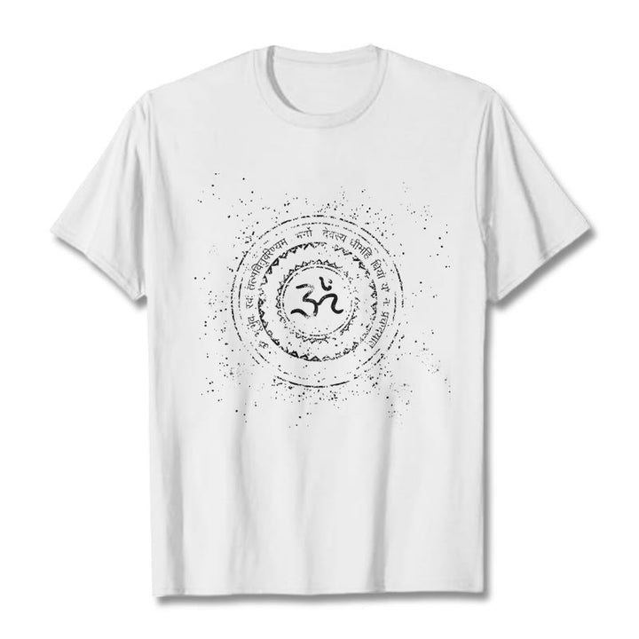 T-shirt en coton avec motif mantra et mandala Buddha Stones - Blanc - 2XL - image 0
