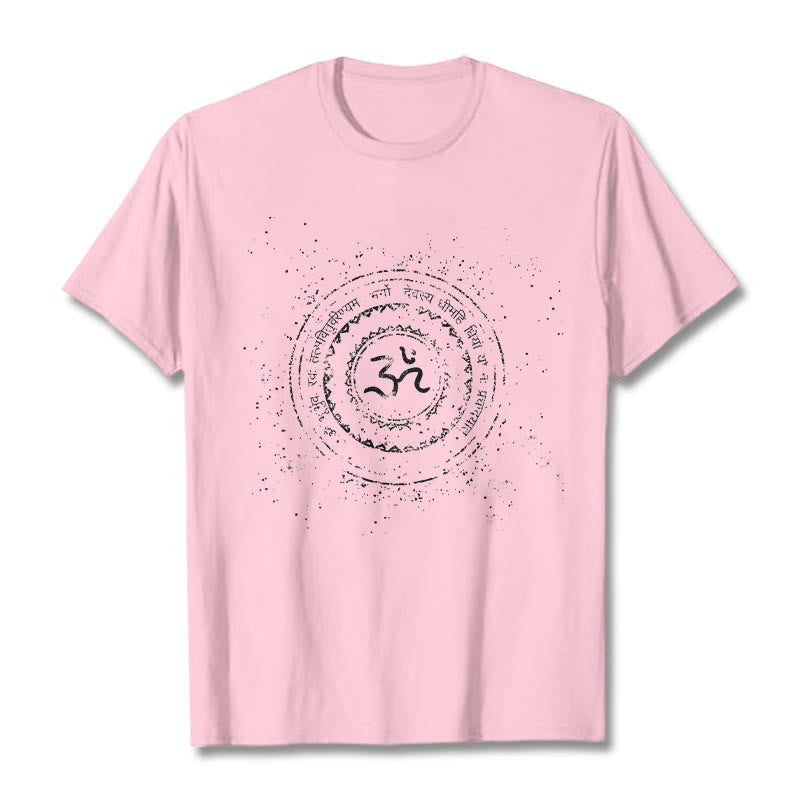 T-shirt en coton avec motif mantra et mandala Buddha Stones - Rose clair - 2XL - image 13
