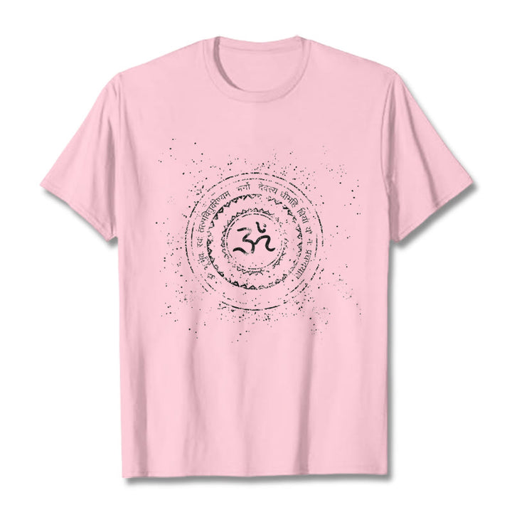 T-shirt en coton avec motif mantra et mandala Buddha Stones - Rose clair - 2XL - image 13