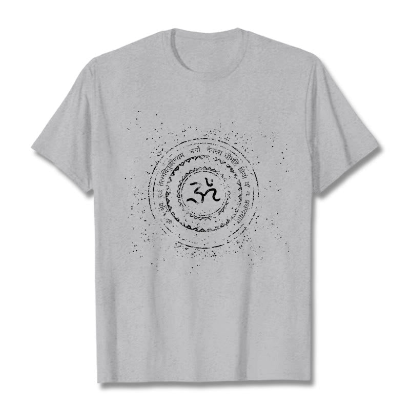 T-shirt en coton avec motif mantra et mandala Buddha Stones - Gris clair - 2XL - image 20