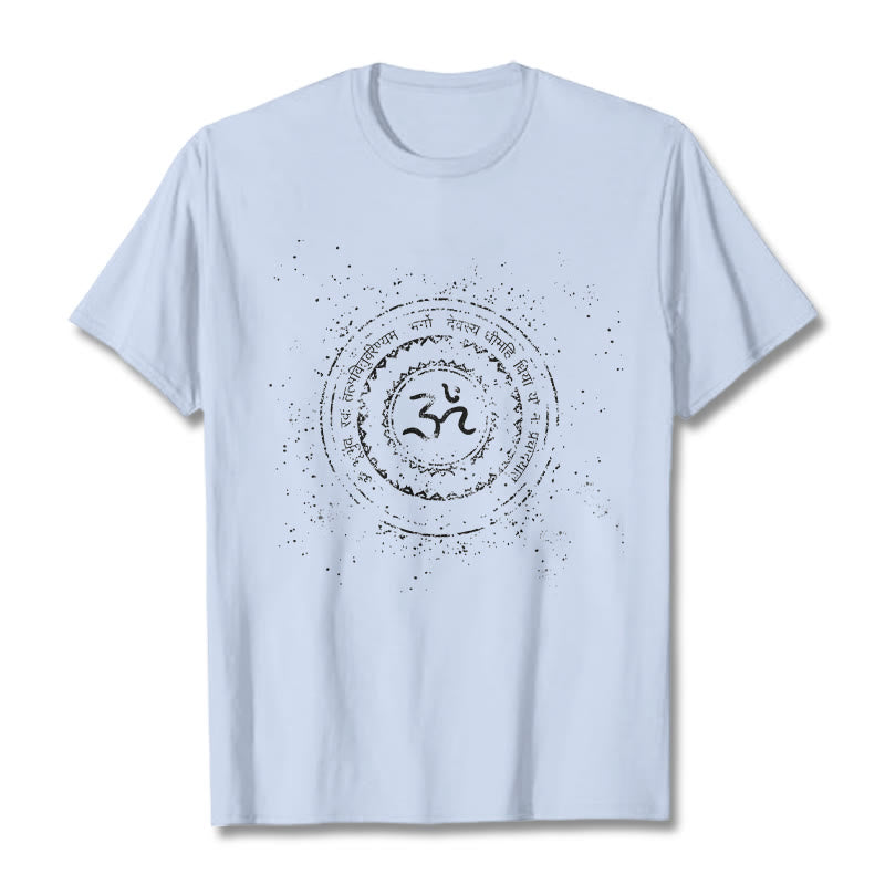 T-shirt en coton avec motif mantra et mandala Buddha Stones - Cyan clair - 2XL - image 19