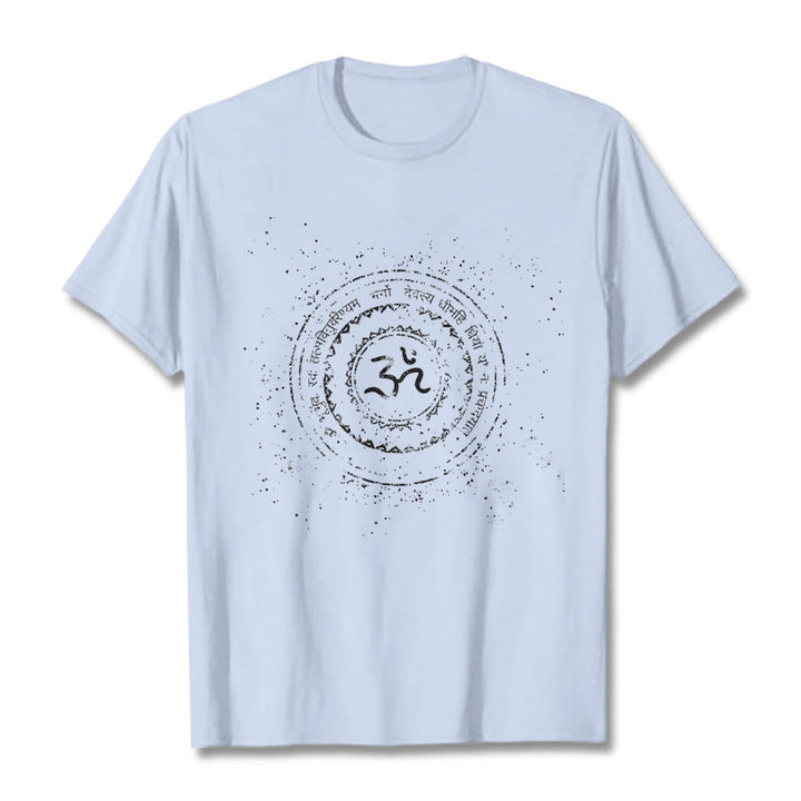 T-shirt en coton avec motif mantra et mandala Buddha Stones - Cyan clair - 2XL - image 19