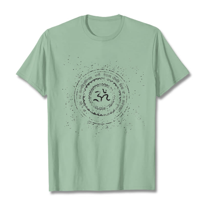 T-shirt en coton avec motif mantra et mandala Buddha Stones - Vert pâle - 2XL - image 14