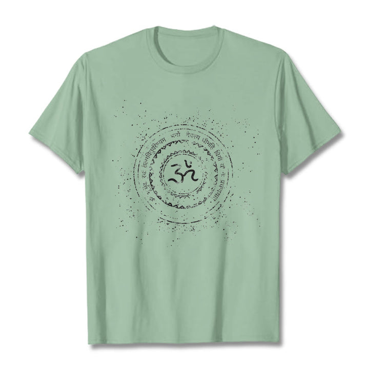 T-shirt en coton avec motif mantra et mandala Buddha Stones - Vert pâle - 2XL - image 14