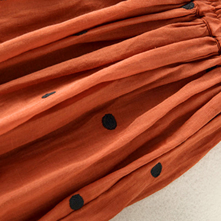 Jupe plissée pour femme à motif artistique vintage à pois Buddha Stones - image 36