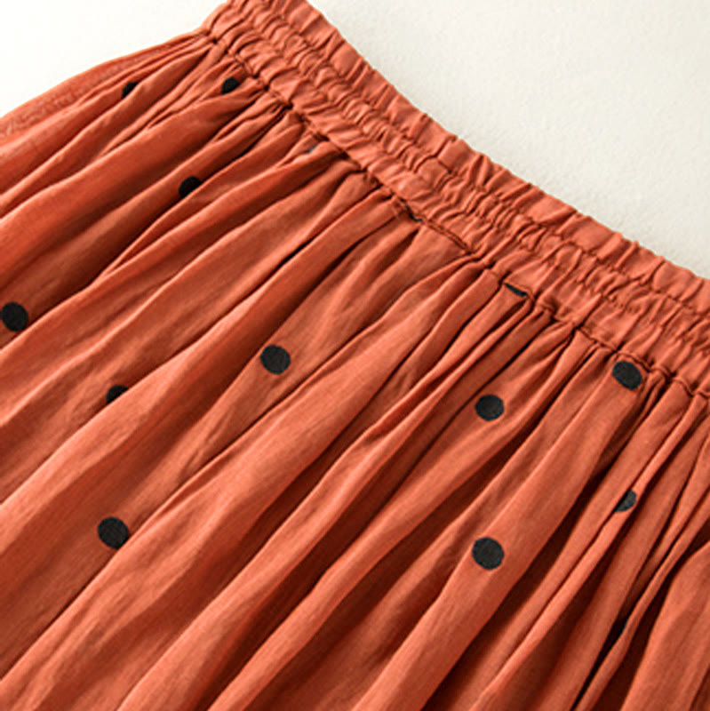 Jupe plissée pour femme à motif artistique vintage à pois Buddha Stones - image 38