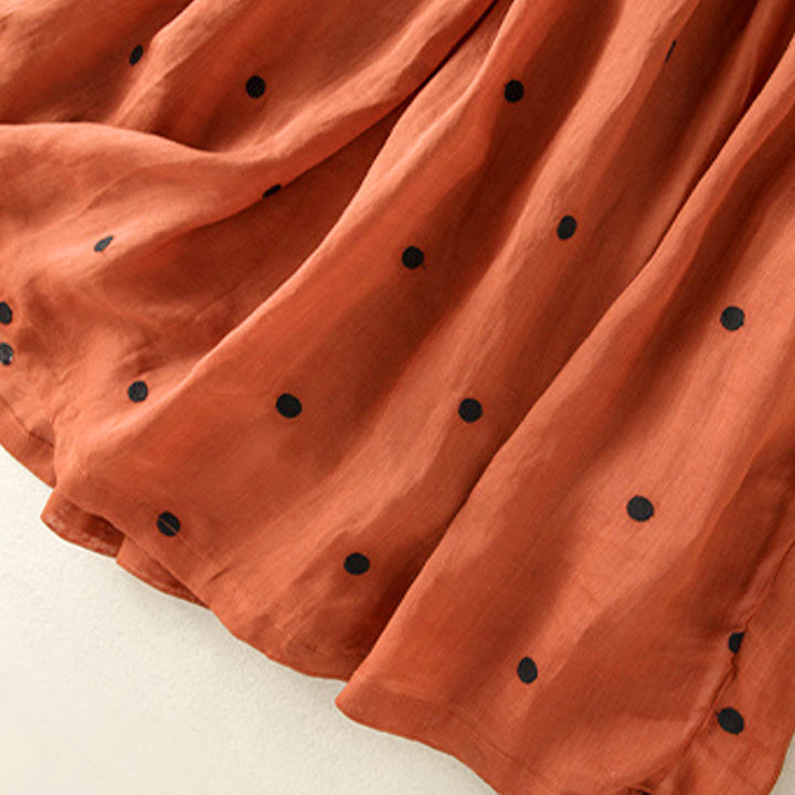 Jupe plissée pour femme à motif artistique vintage à pois Buddha Stones - image 34