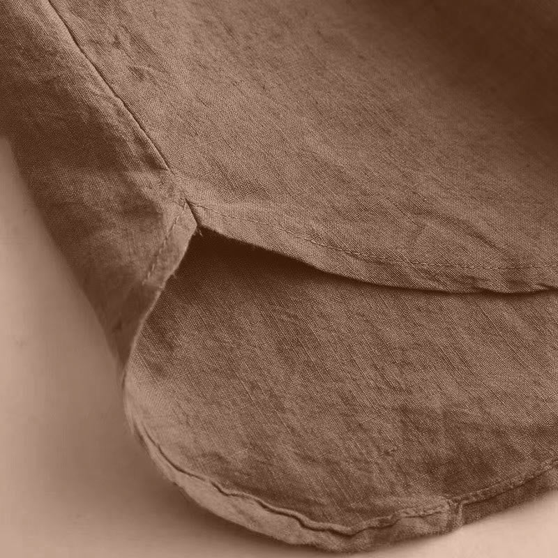Chemise décontractée à manches trois-quarts et col rond ajouré pour femme avec Buddha Stones - image 10