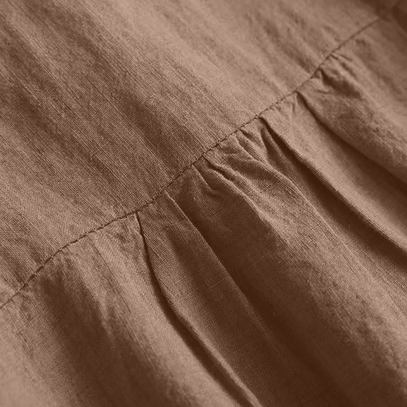 Chemise décontractée à manches trois-quarts et col rond ajouré pour femme avec Buddha Stones - image 9