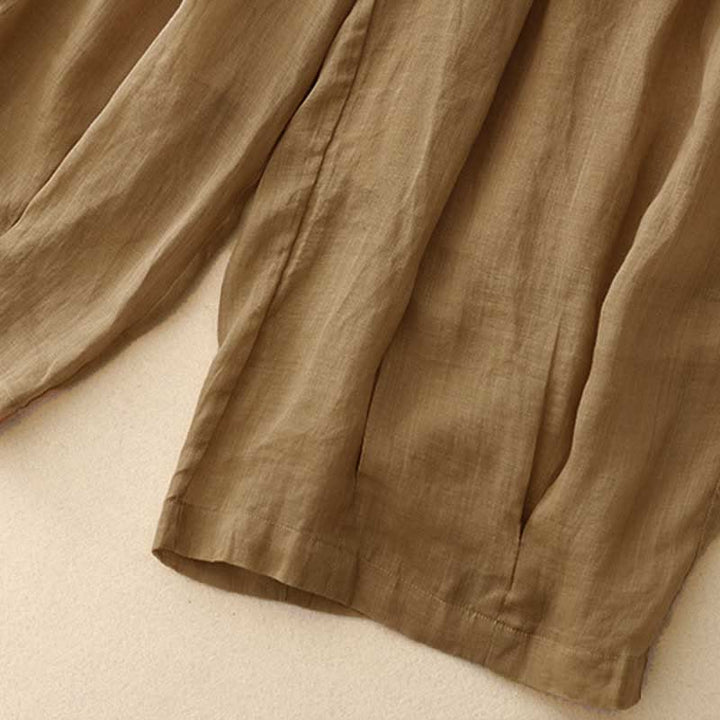 Pantalon Buddha Stones décontracté ample double épaisseur longueur 7-8 pour femme avec poches - image 1