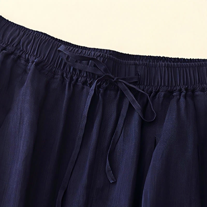 Pantalon Buddha Stones décontracté ample double épaisseur longueur 7-8 pour femme avec poches - image 7