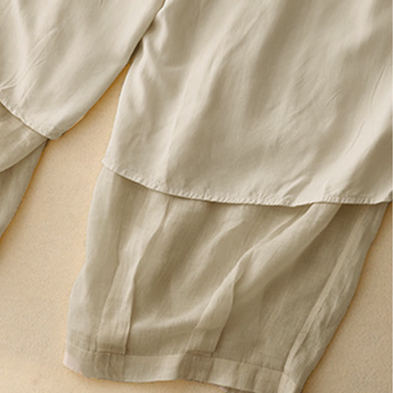 Pantalon Buddha Stones décontracté ample double épaisseur longueur 7-8 pour femme avec poches - image 24