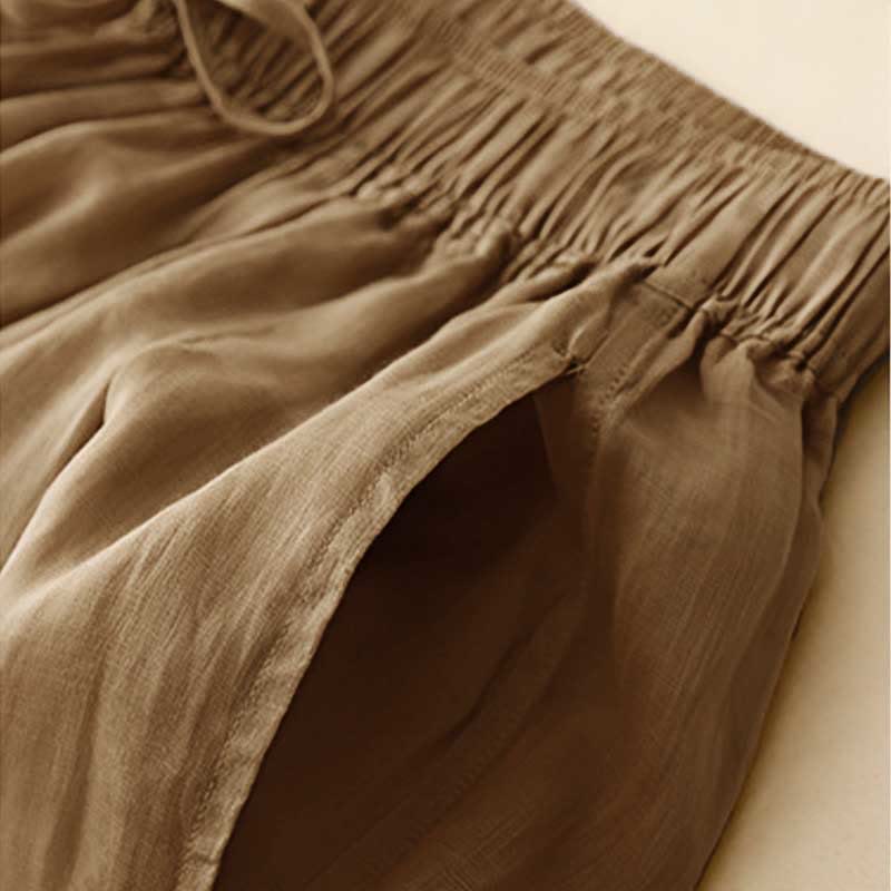 Pantalon Buddha Stones décontracté ample double épaisseur longueur 7-8 pour femme avec poches - image 3