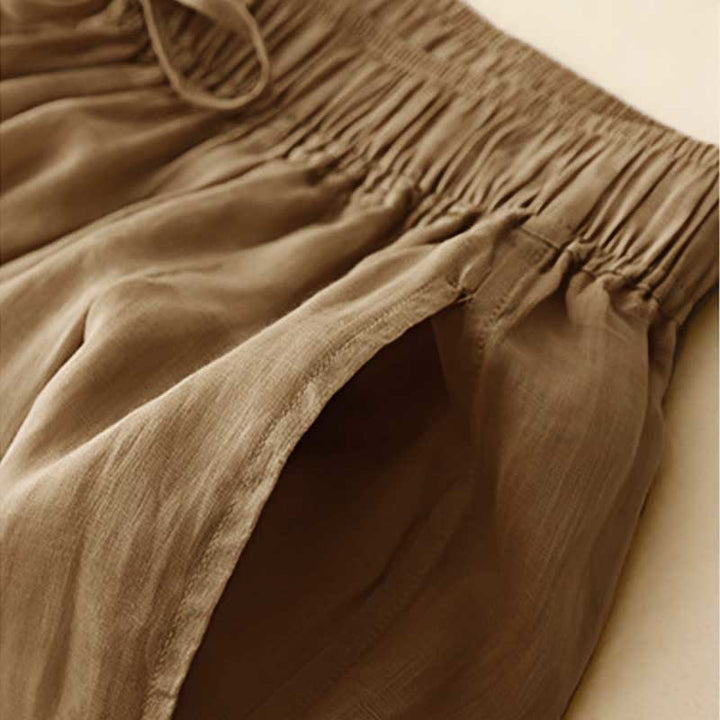 Pantalon Buddha Stones décontracté ample double épaisseur longueur 7-8 pour femme avec poches - image 3