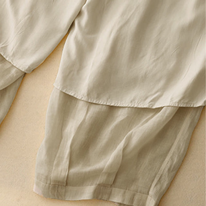 Pantalon Buddha Stones décontracté ample double épaisseur longueur 7-8 pour femme avec poches - image 25
