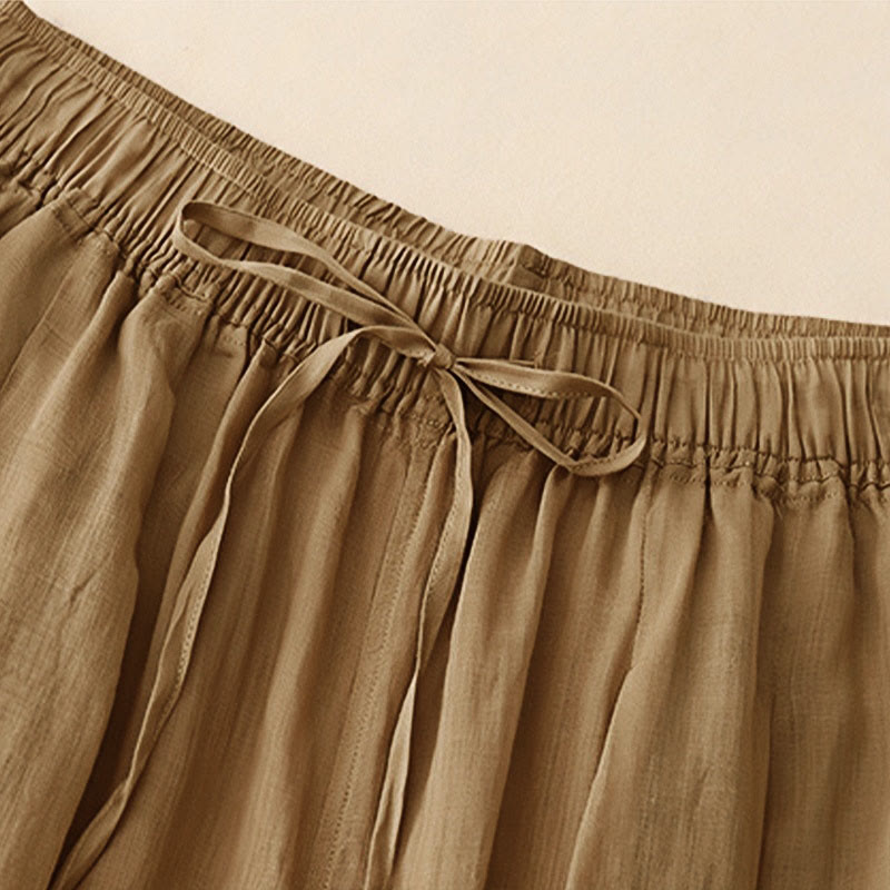 Pantalon Buddha Stones décontracté ample double épaisseur longueur 7-8 pour femme avec poches - image 4