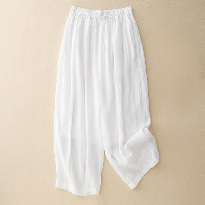 Pantalon Buddha Stones décontracté ample double épaisseur longueur 7-8 pour femme avec poches - Blanc - US8-10，UK/AU12-14，EU40-42 (2XL) - image 11