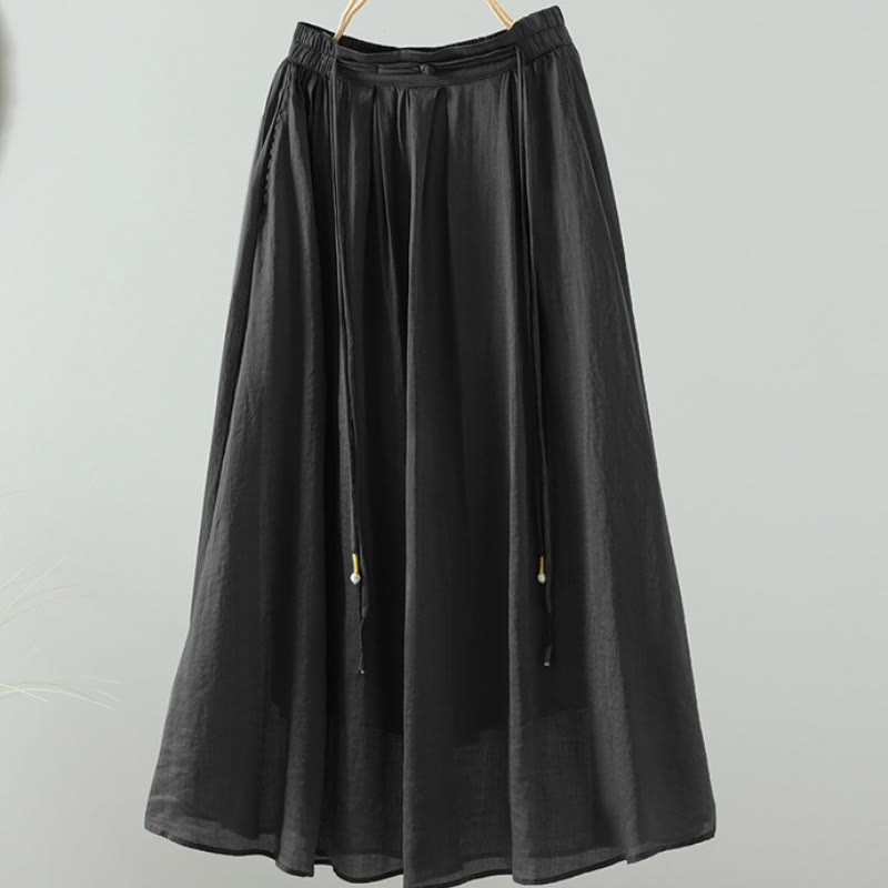 Jupe d'été rétro à pompons et poches pour femme, motif Buddha Stones - Noir - US12，UK/AU16，EU44 (2XL) - image 17