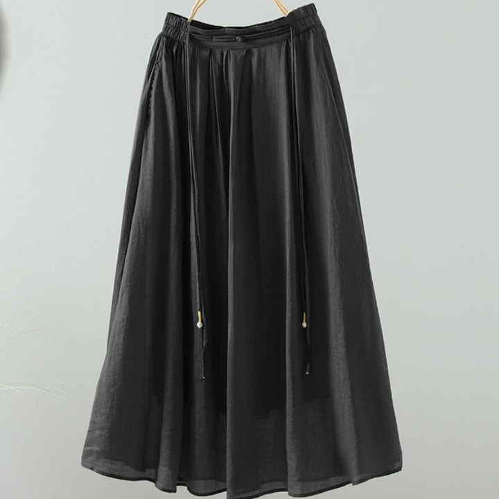 Jupe d'été rétro à pompons et poches pour femme, motif Buddha Stones - Noir - US12，UK/AU16，EU44 (2XL) - image 17