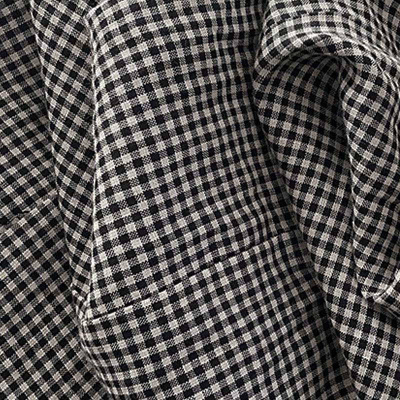 Robe midi Buddha Stones à carreaux faite main en coton sans manches avec poches - image 12