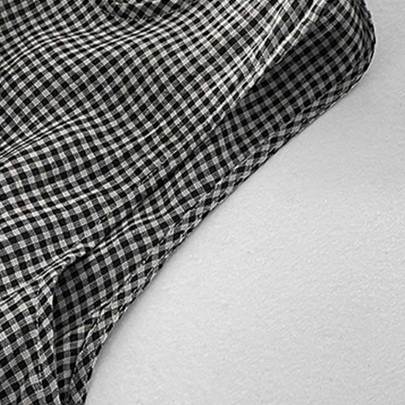 Robe midi Buddha Stones à carreaux faite main en coton sans manches avec poches - image 11