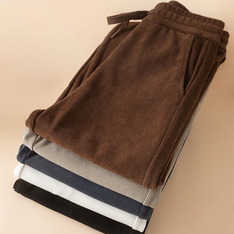 Pantalon large en coton avec poches pour femme Buddha Stones, couleur unie, automne - image 20