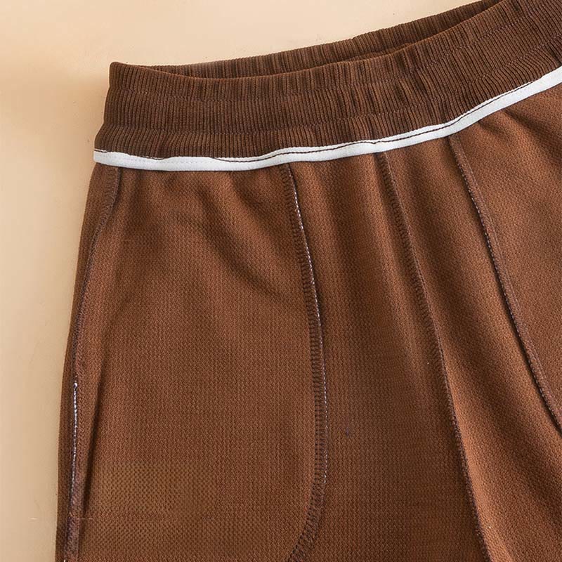 Pantalon large en coton avec poches pour femme Buddha Stones, couleur unie, automne - image 6