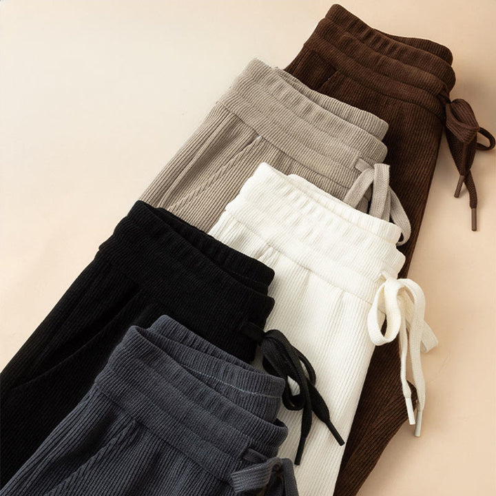 Pantalon large en coton avec poches pour femme Buddha Stones, couleur unie, automne - image 19