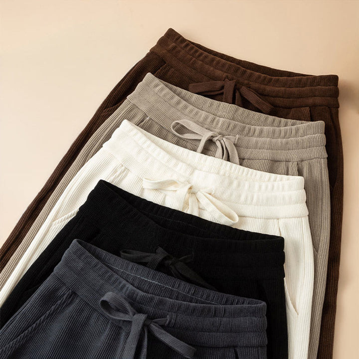 Pantalon large en coton avec poches pour femme Buddha Stones, couleur unie, automne - image 17