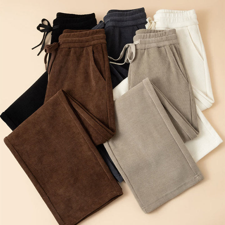 Pantalon large en coton avec poches pour femme Buddha Stones, couleur unie, automne - image 16