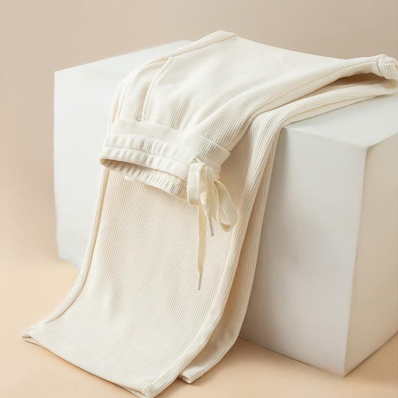 Pantalon large en coton avec poches pour femme Buddha Stones, couleur unie, automne - image 15