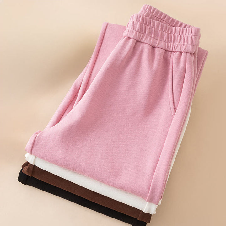 Pantalon large en coton uni taille haute avec poches pour femme Buddha Stones - image 17