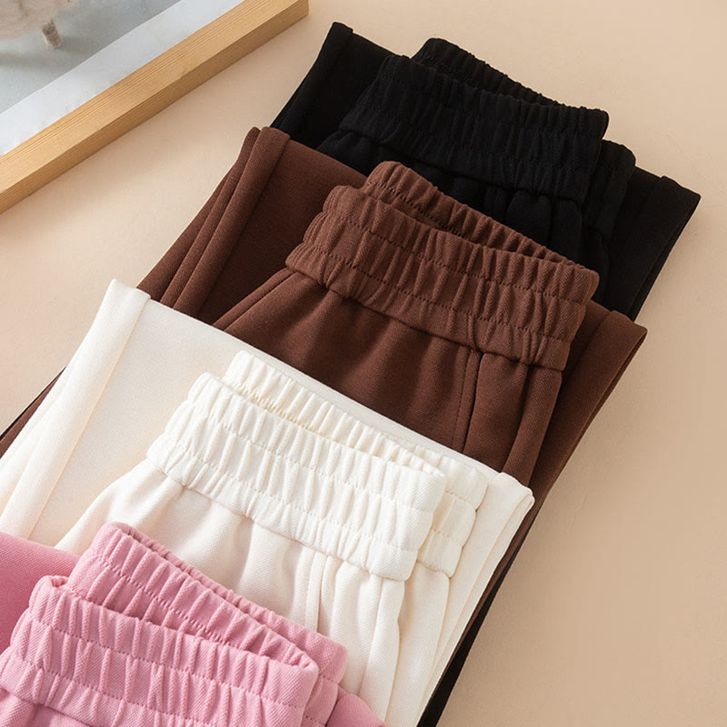 Pantalon large en coton uni taille haute avec poches pour femme Buddha Stones - image 20