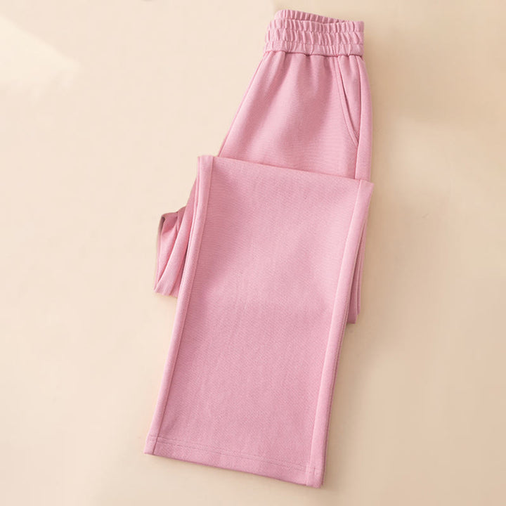 Pantalon large en coton uni taille haute avec poches pour femme Buddha Stones - image 15
