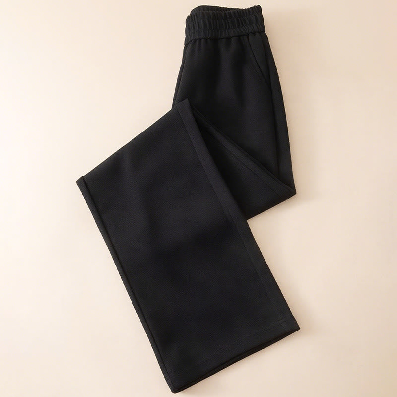 Pantalon large en coton uni taille haute avec poches pour femme Buddha Stones - image 12